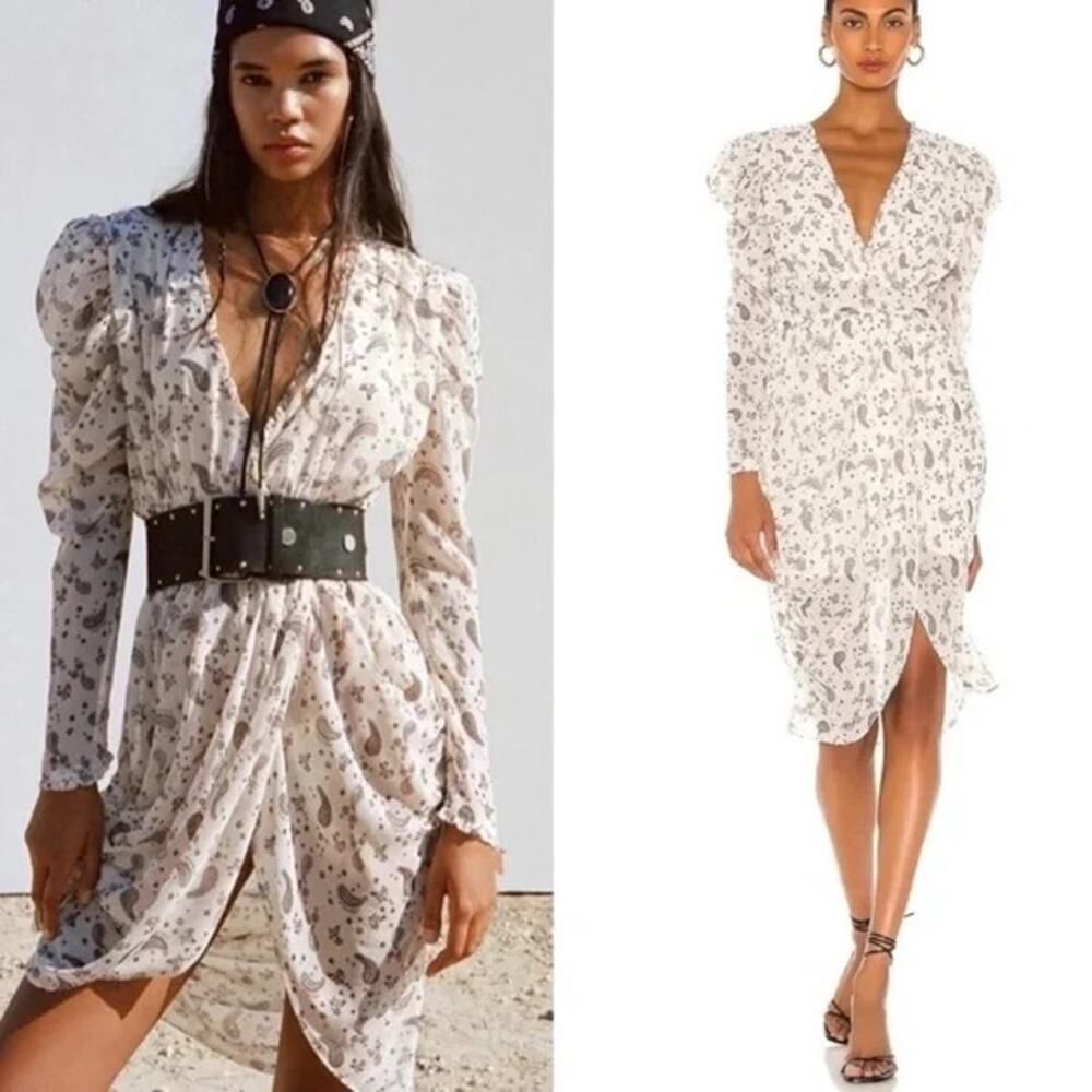 For Love & Lemons Paisley Midi Dress in the sand/multi color size M - Picture 2 of 9